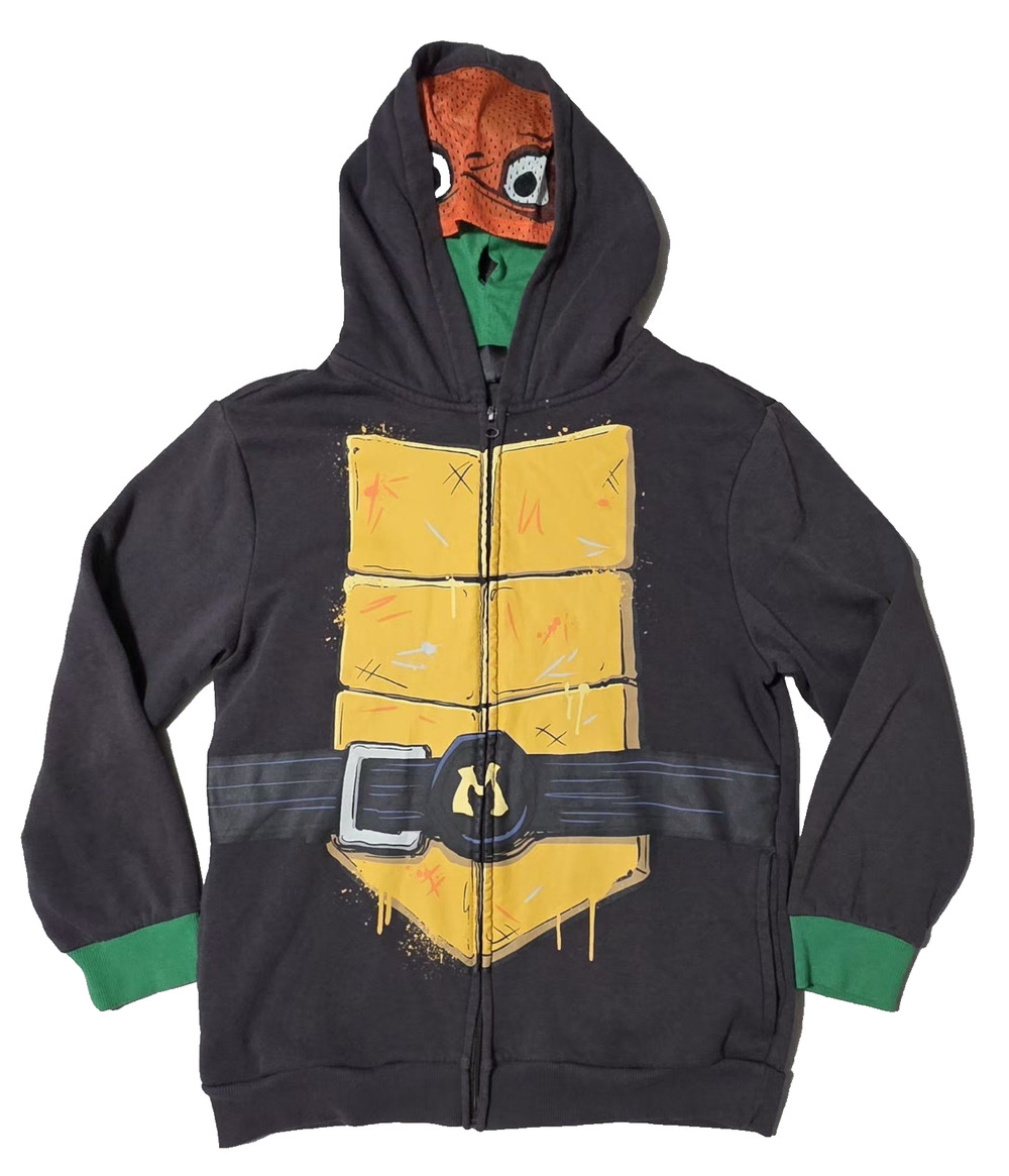 TMNT Mutant Mayhem Michelangelo Costume Full-Zip Hoodie Boy's Size XL (14)